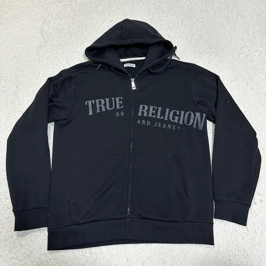 [BUNJANG] True Religion Black Full-Zip Hoodie L (100) / 트루릴리젼 블랙 후드집업 L 100