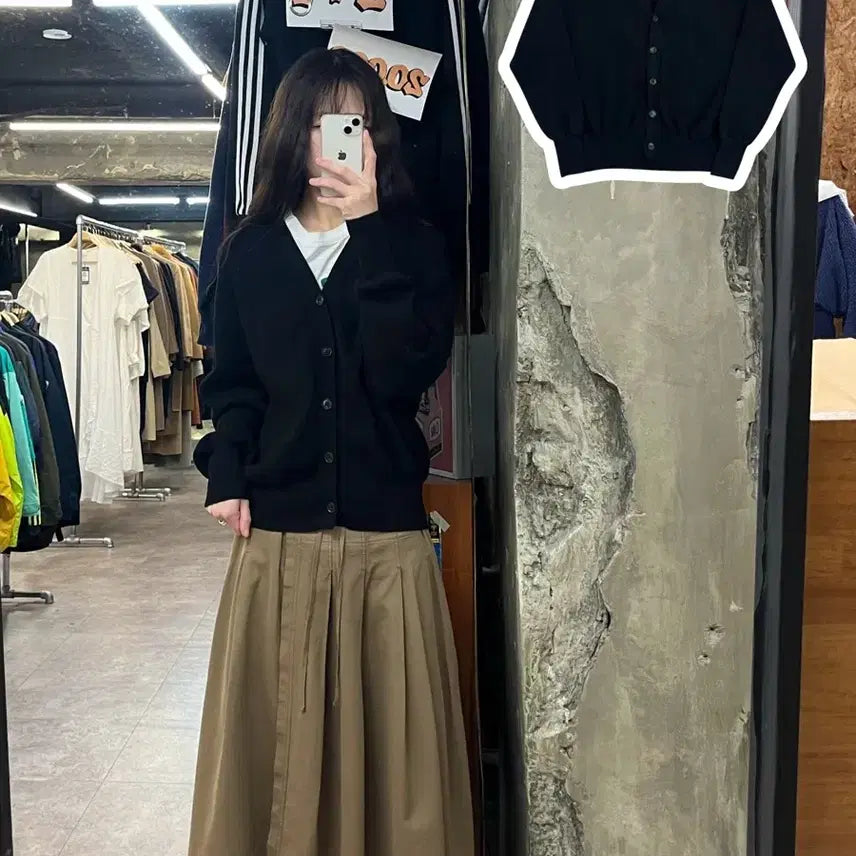 [BUNJANG] Lont Cotton Cardigan - Black - L / 론트 코튼 가디건 블랙 L  