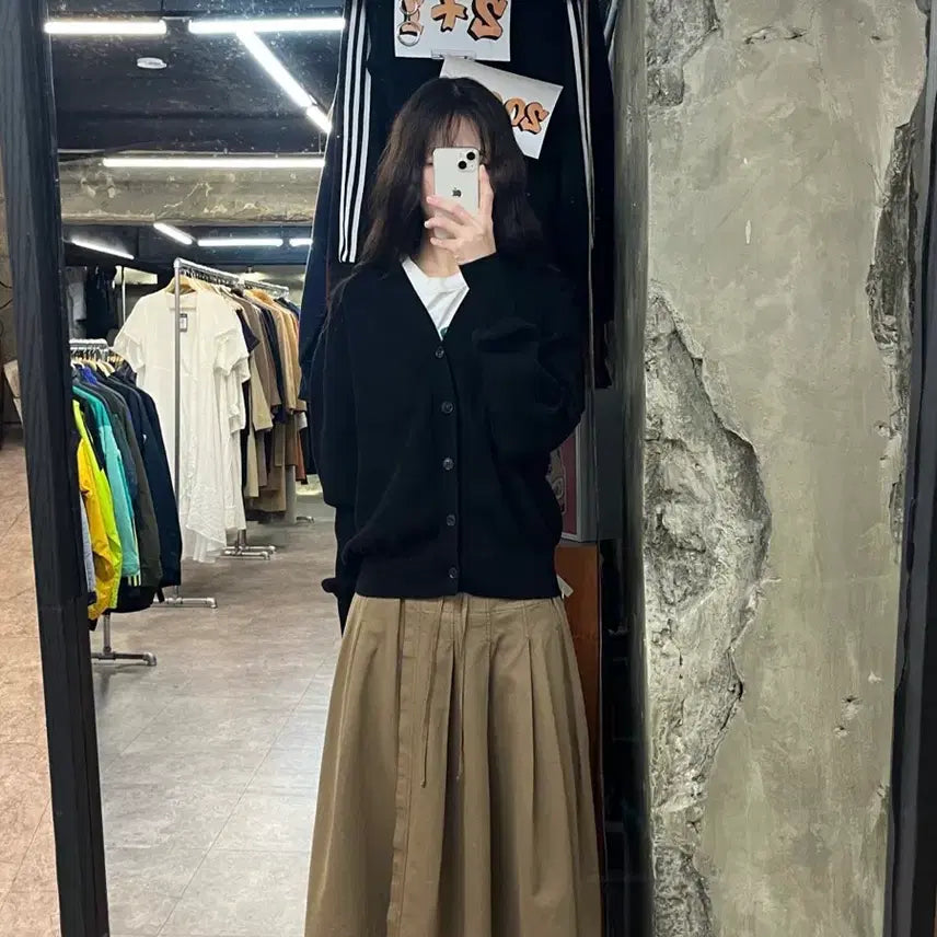[BUNJANG] Lont Cotton Cardigan - Black - L / 론트 코튼 가디건 블랙 L  