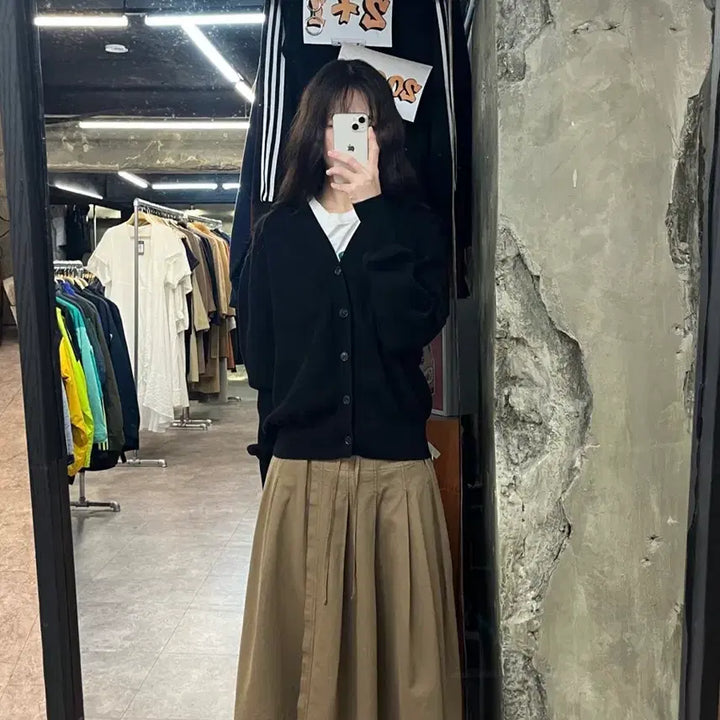 [BUNJANG] Lont Cotton Cardigan - Black - L / 론트 코튼 가디건 블랙 L  