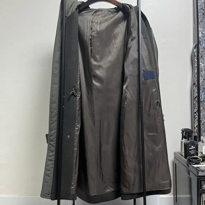 [BUNJANG] Juun.J Two-Tone Khaki Hooded Long Coat / 정품 46) 준지 Juun.j 투톤 카키 후드 롱 코트