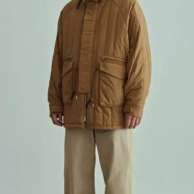 [BUNJANG] Uniform Bridge Quilted Hooded Parka Orange XL / 유니폼브릿지 퀼팅 후디드 파카 오렌지 XL