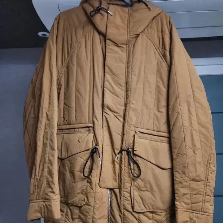 [BUNJANG] Uniform Bridge Quilted Hooded Parka Orange XL / 유니폼브릿지 퀼팅 후디드 파카 오렌지 XL