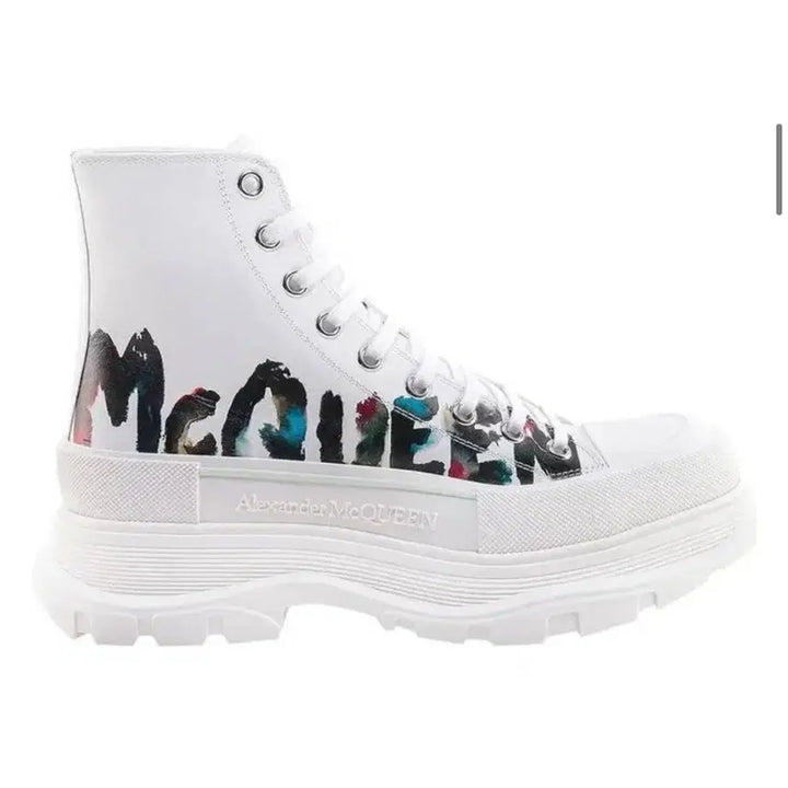 [BUNJANG] Alexander McQueen Tread Slick Graffiti Boots White / [새상품]알렉산더맥퀸 그래피티 트레드 슬릭 부츠 화이트