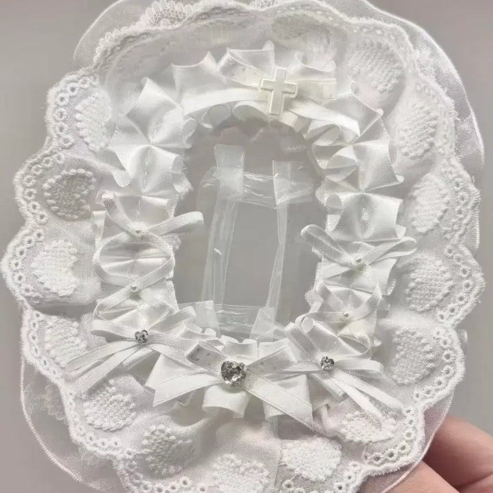 [SOLD OUT] 화이트 레이스탑꾸 탑로더 꾸미기 핸드메이드 포카홀더