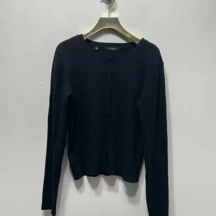 [BUNJANG] Guess Black Cable Knit Cardigan S / Guess 블랙 꽈배기 가디건 S