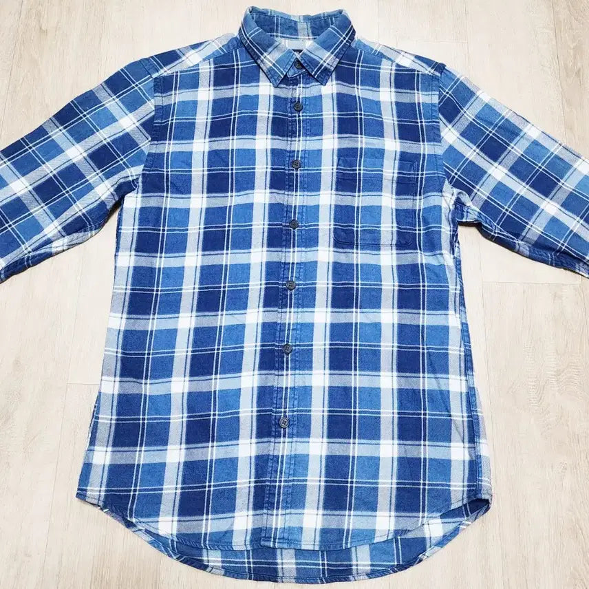 [SOLD OUT] 유니클로 카라넥 긴팔 체크 여성남방 95호(66)