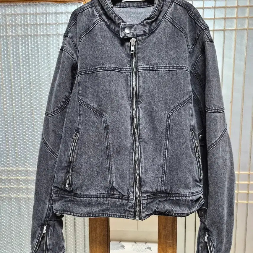 [BUNJANG] Anti Platform Black Denim Rider Jacket / 앤티플랫폼 블랙 데님 라이더 자켓