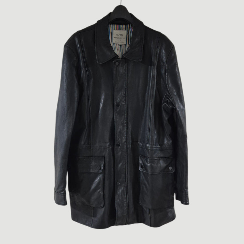 [BUNJANG] ROBO 110 Long Leather Jacket / [110]ROBO로보 여자 롱 가죽자켓