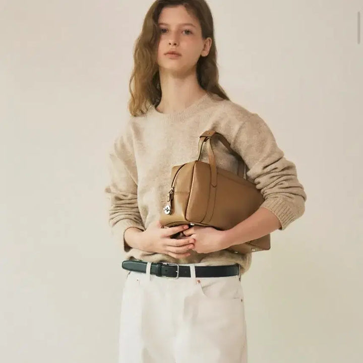 [BUNJANG] Mondmondo Soft Box Tote Bag - Cappuccino / 몽드몽드 소프트박스백 몽드몽드 토트백 카푸치노