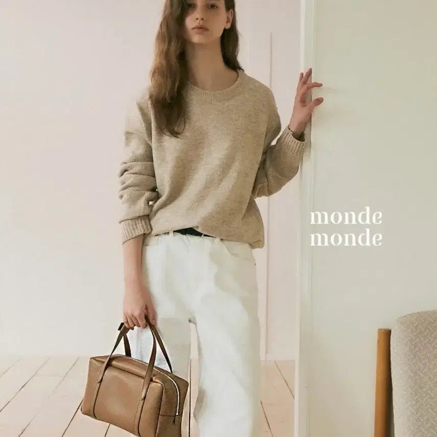[BUNJANG] Mondmondo Soft Box Tote Bag - Cappuccino / 몽드몽드 소프트박스백 몽드몽드 토트백 카푸치노