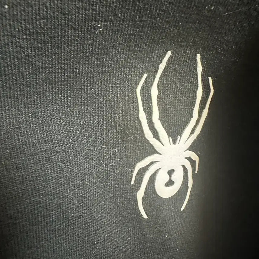 [BUNJANG] Spider Black Fleece Lined Hoodie Zip-up (Size 100) / 스파이더 블랙 기모 후드 집업 100