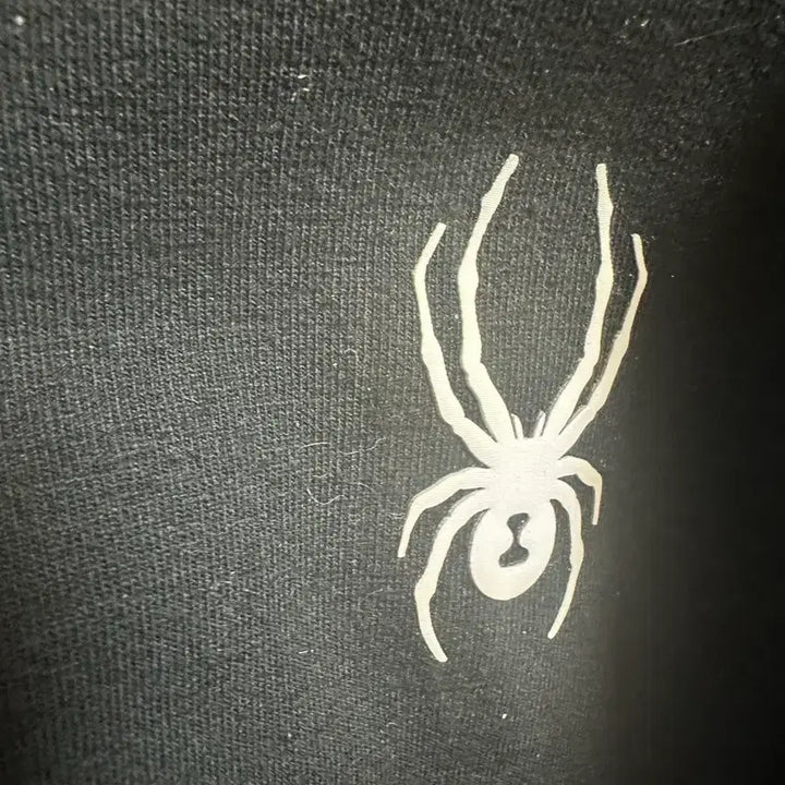 [BUNJANG] Spider Black Fleece Lined Hoodie Zip-up (Size 100) / 스파이더 블랙 기모 후드 집업 100