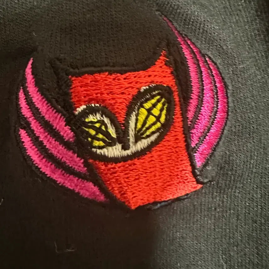 [BUNJANG] Lucky Chouette Owl Embroidered 7/10 Sleeve Dress / 럭키슈에뜨 블랙 7부 소매 원피스 부엉이 자수