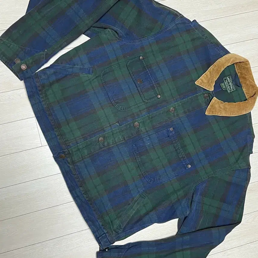 [BUNJANG] Polo Country Tartan Check Corduroy Collar Jacket / 90s폴로컨츄리 체크 덩가리핏자켓 XXL
