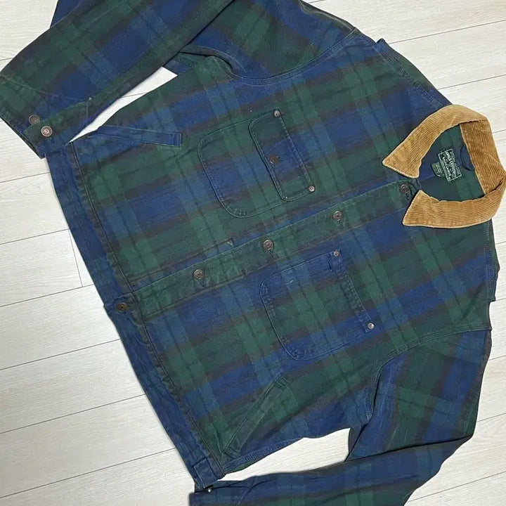 [BUNJANG] Polo Country Tartan Check Corduroy Collar Jacket / 90s폴로컨츄리 체크 덩가리핏자켓 XXL