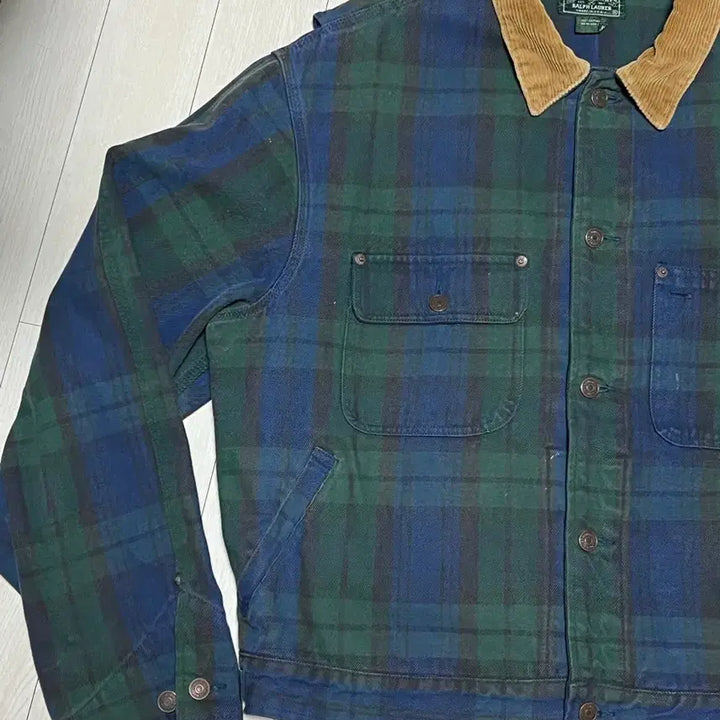 [BUNJANG] Polo Country Tartan Check Corduroy Collar Jacket / 90s폴로컨츄리 체크 덩가리핏자켓 XXL
