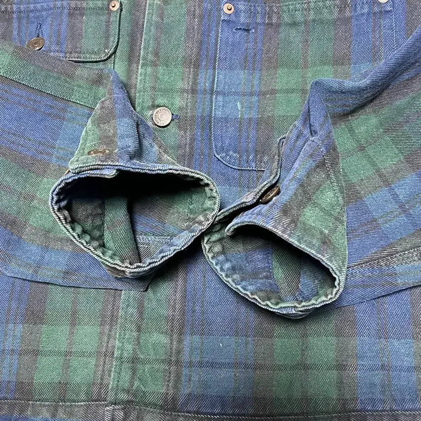 [BUNJANG] Polo Country Tartan Check Corduroy Collar Jacket / 90s폴로컨츄리 체크 덩가리핏자켓 XXL