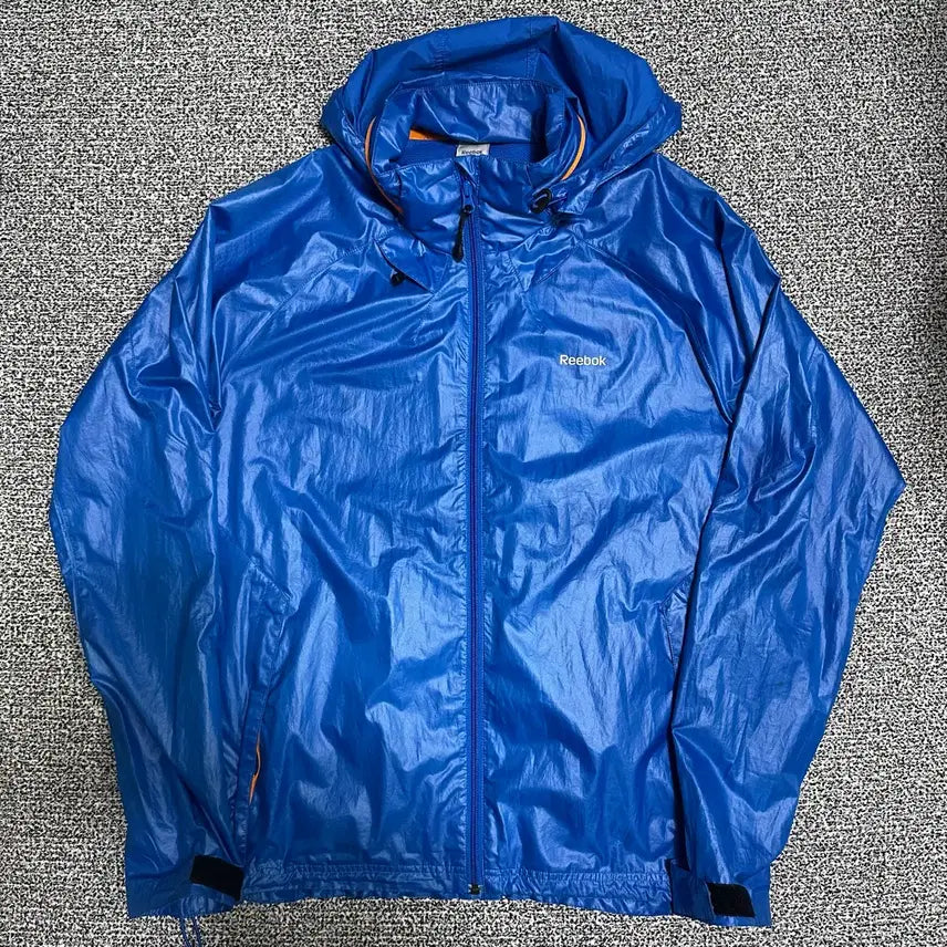 [BUNJANG] Reebok Blue Windbreaker Hooded Jacket / (105) 리복 블루 바람막이 후드 자켓