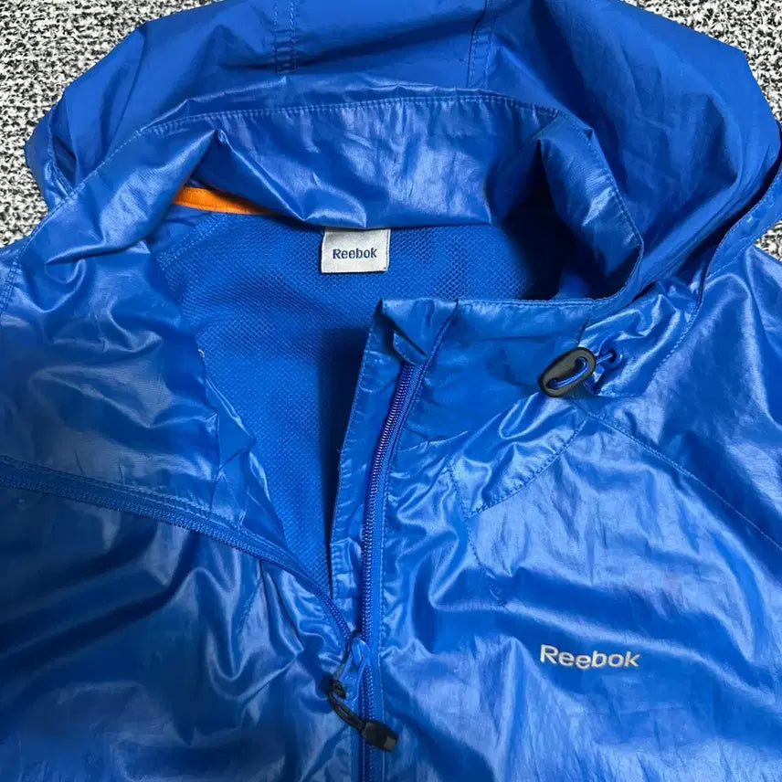 [BUNJANG] Reebok Blue Windbreaker Hooded Jacket / (105) 리복 블루 바람막이 후드 자켓