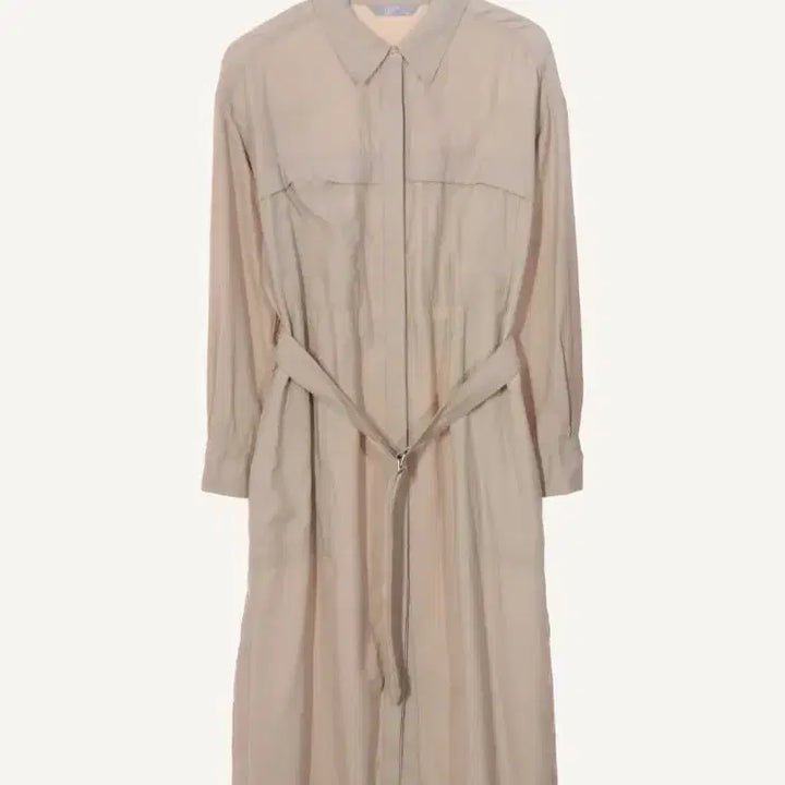 [BUNJANG] 8 Seconds Beige Long Shirt Dress / 8세컨즈 얇은 롱셔츠 원피스 66~77