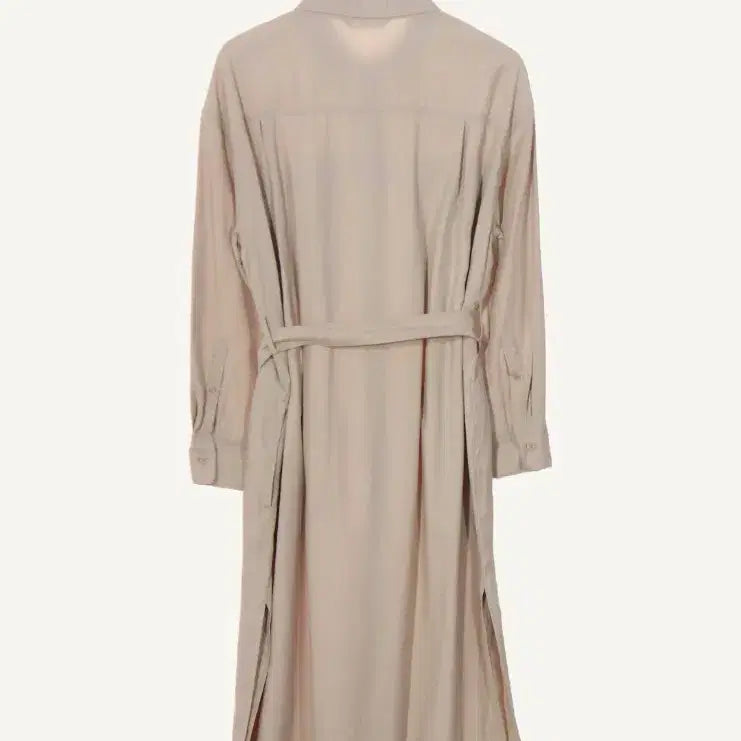 [BUNJANG] 8 Seconds Beige Long Shirt Dress / 8세컨즈 얇은 롱셔츠 원피스 66~77