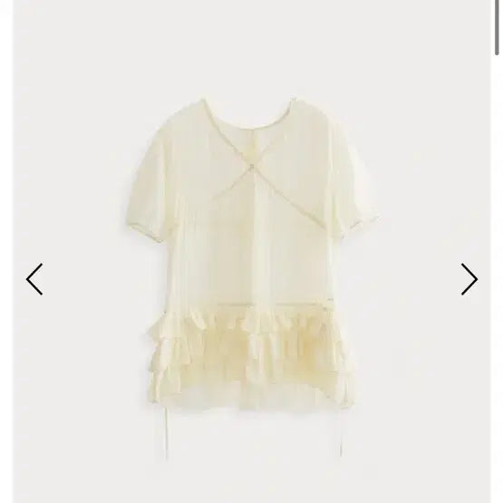 [BUNJANG] HANE Tencel Sheer Frill Blouse - Lime / HANE 하네 텐셀 시어 프릴 블라우스 라임