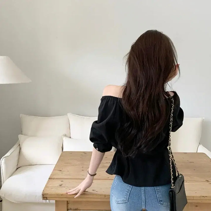 [BUNJANG] PeeVitt Blanche Off-Shoulder Two-Way Blouse / 퍼빗 블랑쉬 오프숄더 벨트 투웨이 블라우스