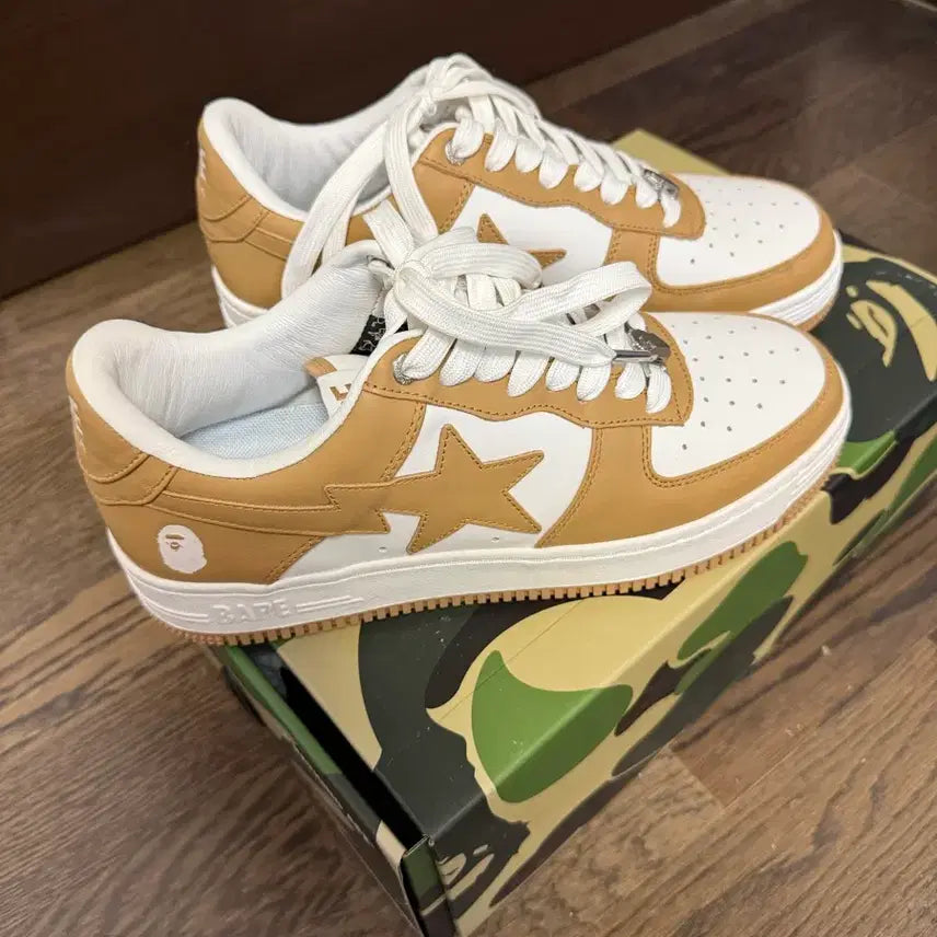 [BUNJANG] BAPE STA 4 Beige Low Sneakers / 베이프스타4 베이지 로우 265 판매합니다.