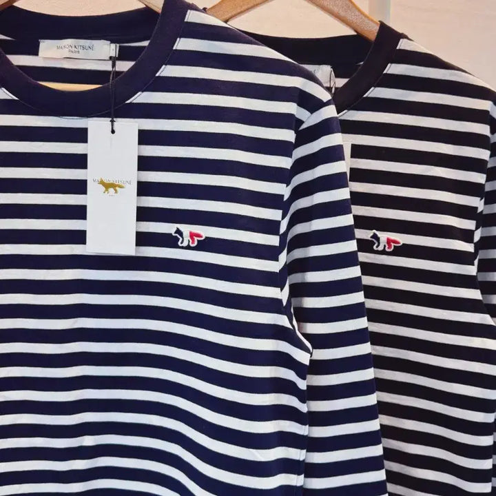[BUNJANG] Maison Kitsune Striped Long Sleeve T-shirt / 메종 스트라이프 긴팔티