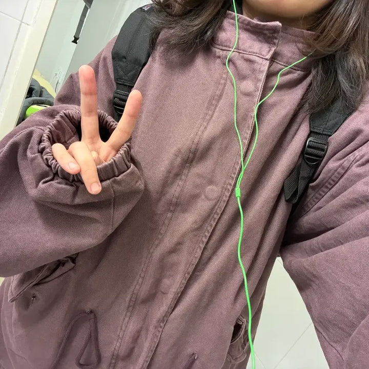 [BUNJANG] Sandbrook Purple Half Parka / (가격내림X) 샌프룩 퍼플 하프 야상 (퍼플)