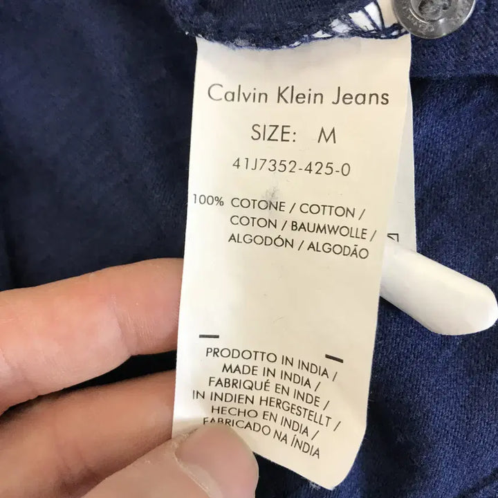 [BUNJANG] Calvin Klein CK Printed Long Sleeve Polo Shirt / 캘빈클라인 CK 프린팅 긴팔카라티 [M]