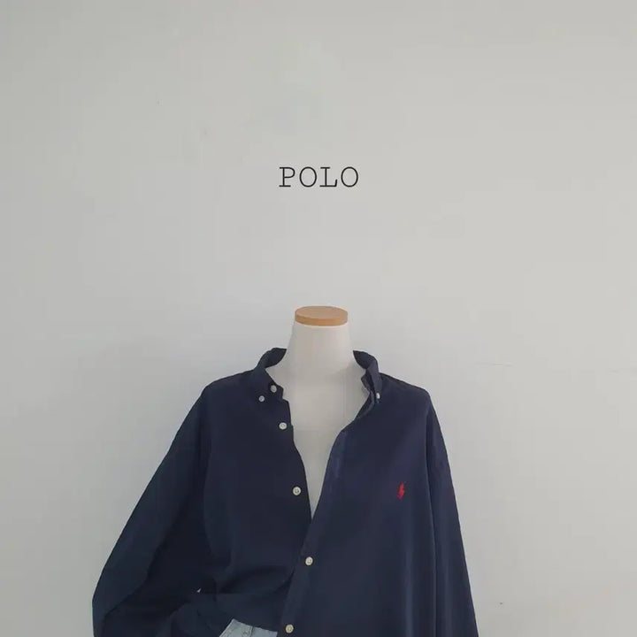 [BUNJANG] Polo Ralph Lauren Navy Pony Embroidery Shirt / No.26050209 큐알 폴로 랄프로렌 네이비 포니자수 셔츠