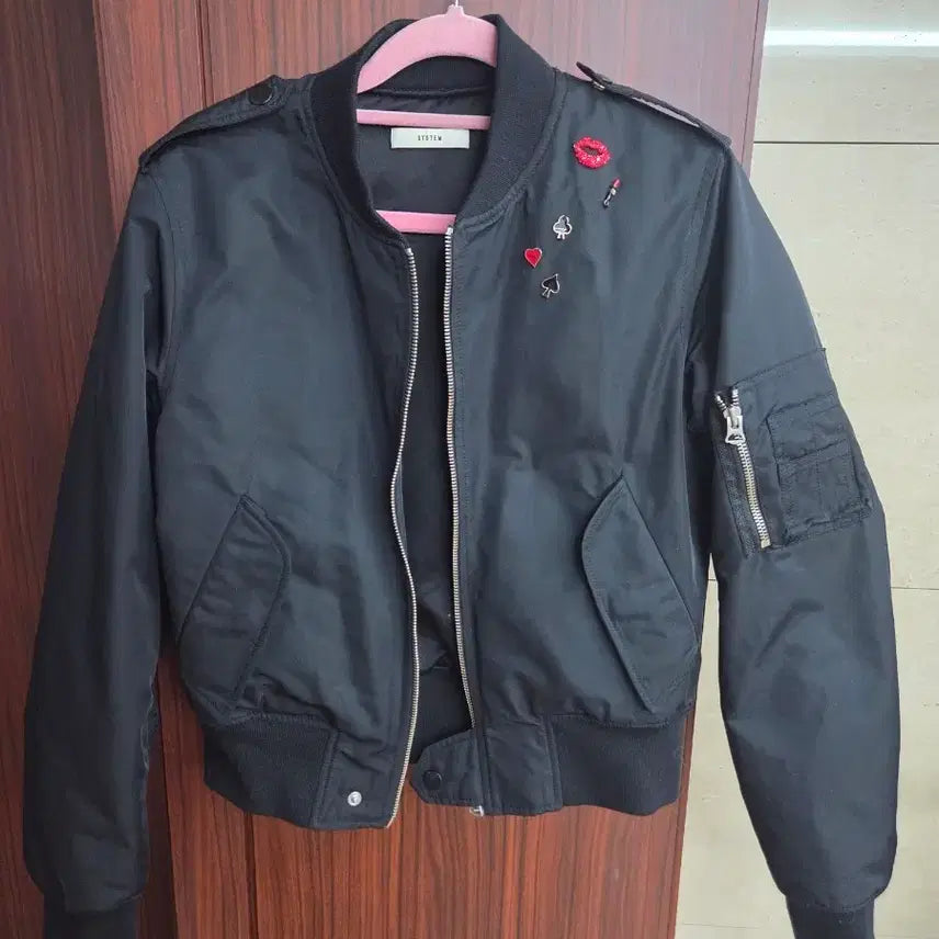 [BUNJANG] SYSTEM Black Bomber Jacket / SYSTEM 블랙 봄버 자켓