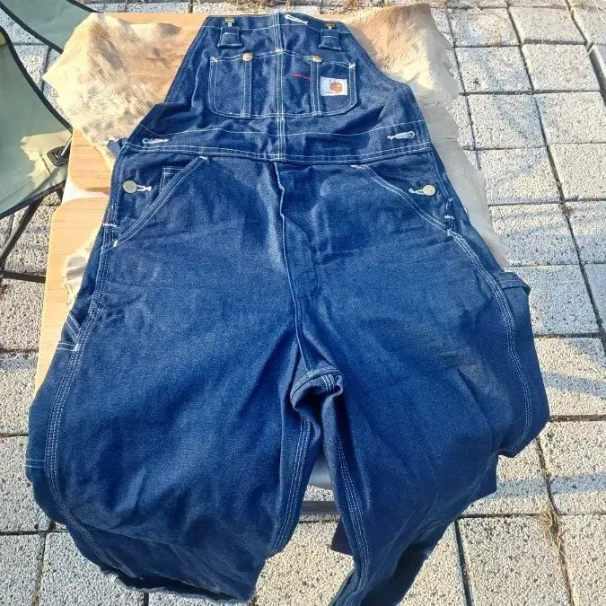 [BUNJANG] Carhartt Navy Bib Straight Denim Overalls / 칼하트) 네이비 빕 스트레이트 데님 오버롤(32사이즈)