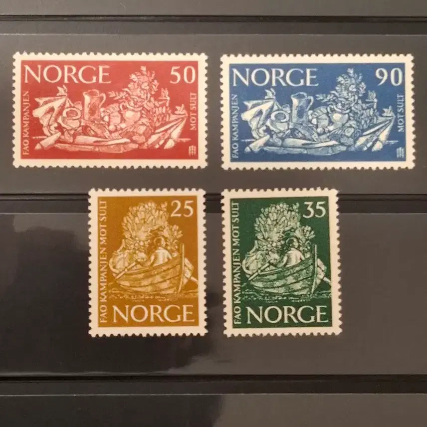 [BUNJANG] 1963 Netherlands World Hunger Relief Commemorative Stamp Set / (4관/B27) 1963년 네델란드 세계기아해방 기념우표(N1)저렴