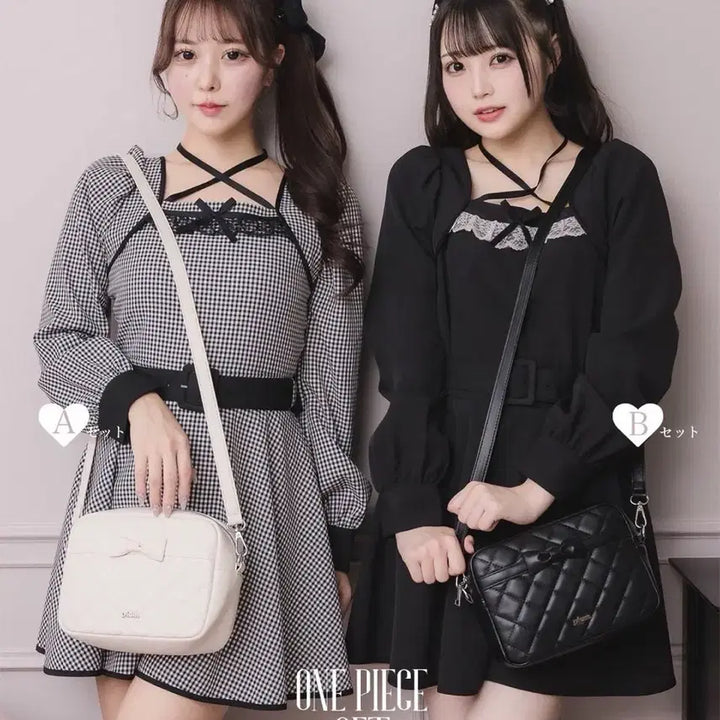 [BUNJANG] Pium Belt Mini Dress Black / 피움 pium 벨트 미니 원피스 블랙 화이트 스나계 걸리 양산형
