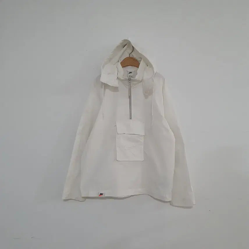 [BUNJANG] Nike White Anorak Hooded Windbreaker Jacket / No.26031803 나이키 화이트 아노락 후드 바람막이