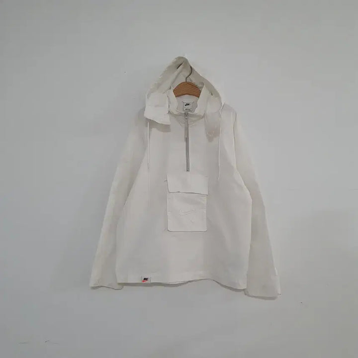 [BUNJANG] Nike White Anorak Hooded Windbreaker Jacket / No.26031803 나이키 화이트 아노락 후드 바람막이