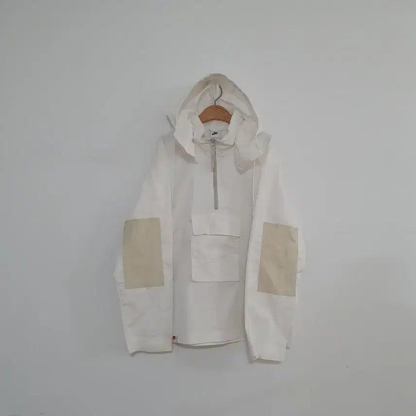 [BUNJANG] Nike White Anorak Hooded Windbreaker Jacket / No.26031803 나이키 화이트 아노락 후드 바람막이