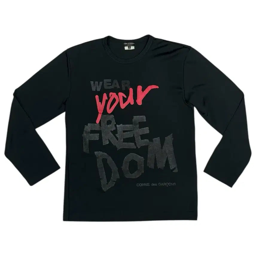 [SOLD OUT] 2017 꼼데가르송 네 자유를 입어 롱슬리브 티셔츠
