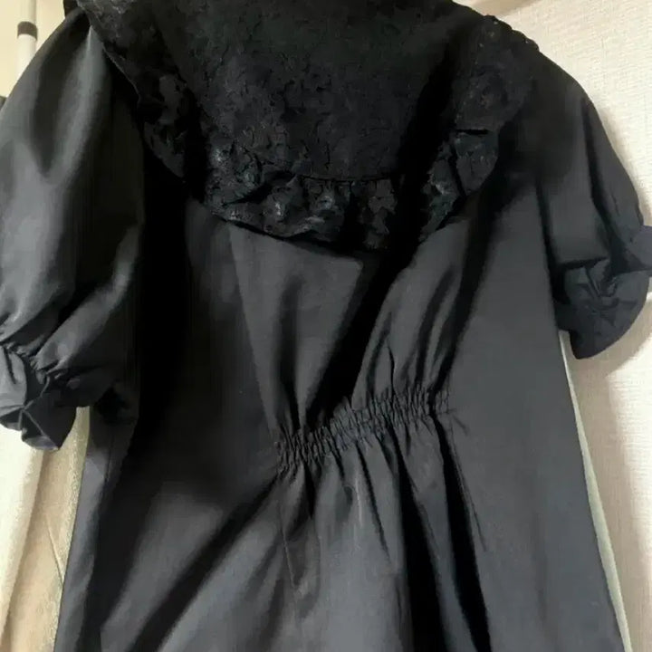 [BUNJANG] Axis Farm Pink Sace Black Short-Sleeved Blouse Set / 엑시즈팜 핑크세스 블랙 반팔 블라우스 공겜깔 공겜여주 갸루 일브