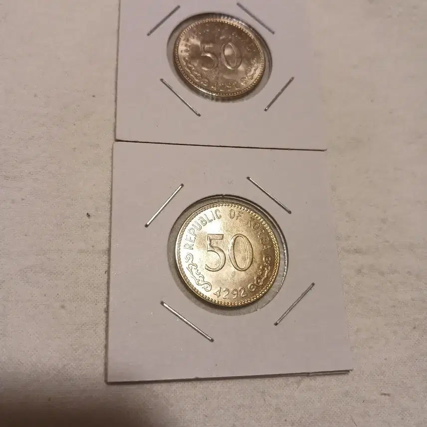 [BUNJANG] Korean 50 Hwan Unused Coin / 4292년 50환 미사용 2개입니다