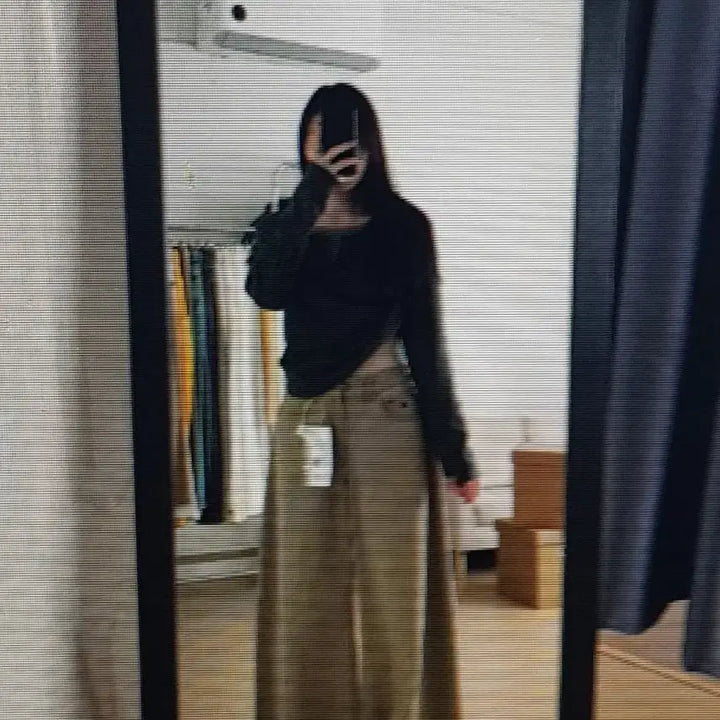 [BUNJANG] Beige High-Waist Wide Denim Pants / (해외배송)베이지 하이웨이스트 와이드 데님 바지