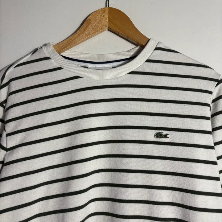 [BUNJANG] Lacoste Striped Sweatshirt / 라코스테 스트라이프 맨투맨 스웨트셔츠 (무료배송)
