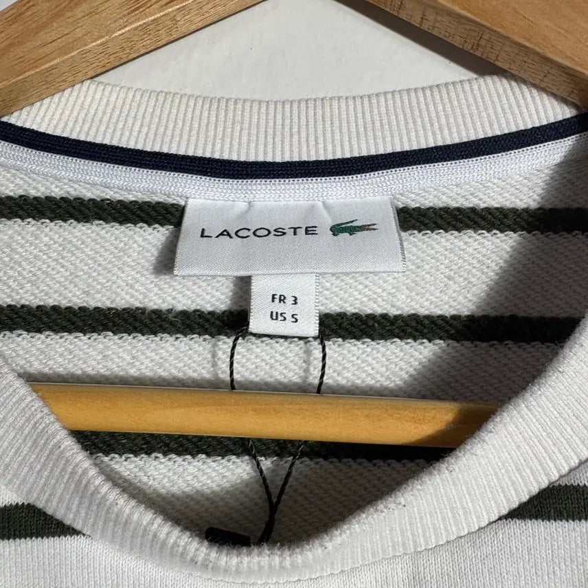 [BUNJANG] Lacoste Striped Sweatshirt / 라코스테 스트라이프 맨투맨 스웨트셔츠 (무료배송)