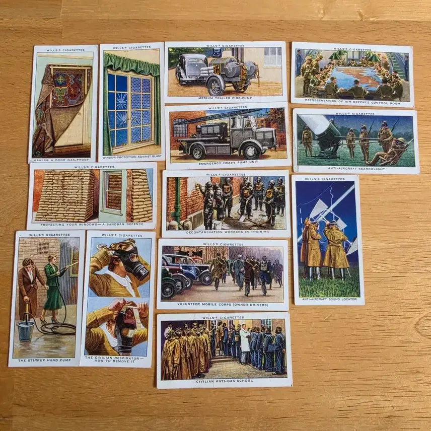 [BUNJANG] W.D. &amp; H.O. Wills Air Raid Precautions Card Set / 영국빈티지카드 유럽빈티지카드 2차세계대전 공습예방카드