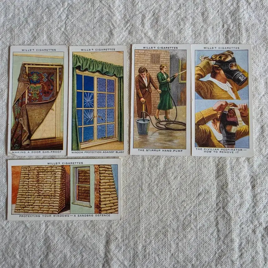 [BUNJANG] W.D. &amp; H.O. Wills Air Raid Precautions Card Set / 영국빈티지카드 유럽빈티지카드 2차세계대전 공습예방카드