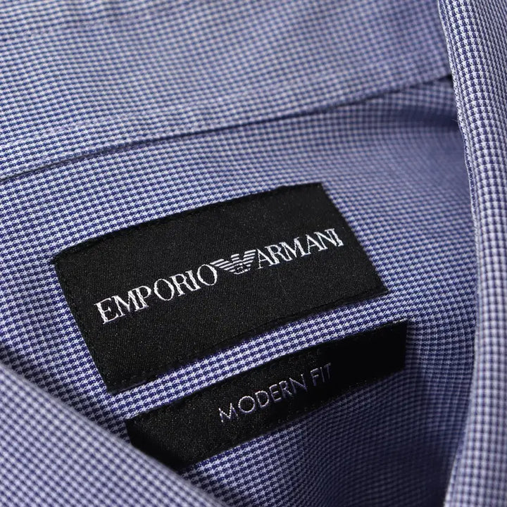 [BUNJANG] EMPORIO ARMANI Check Modern Fit Dress Shirt / EMPORIO ARMANI 체크 모던핏 드레스 셔츠 size 39