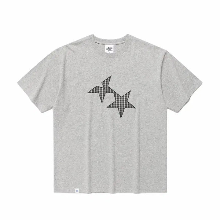 [SOLD OUT] 카비시 별 체크 티셔츠_그레이